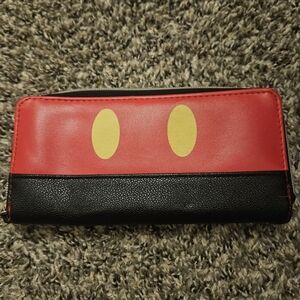 Red and Black Wallet with Yellow Accents